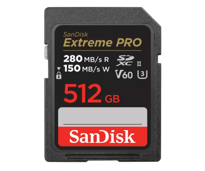 Karta pamięci SD Sandisk 512GB SDXC Extreme PRO 280MB/s V60 UHS-II